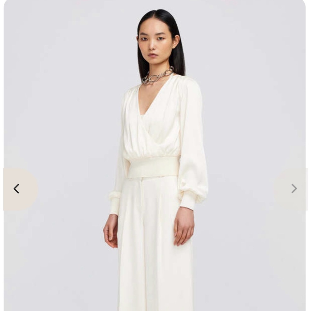 Jonathan Simkhai Serafina Wrap Top – Natural White – Size XS – NWT
